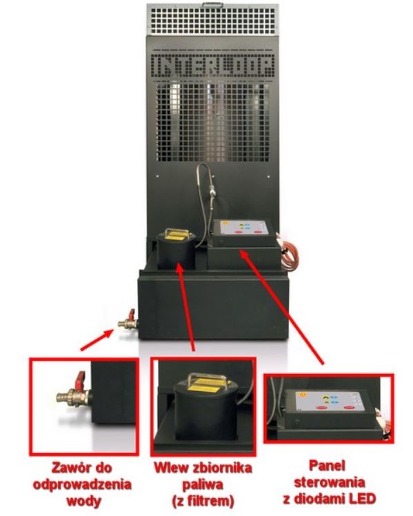 PIEC GRZEWCZY NA OLEJ PRZEPRACOWANY POWIETRZNY TYPU HP W OCYNKU 39KW Marka inna