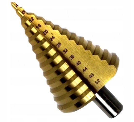 WIERTŁO HSS STOŻKOWE STOPNIOWE CHOINKOWE TYTAN DO METALU 4-52MM