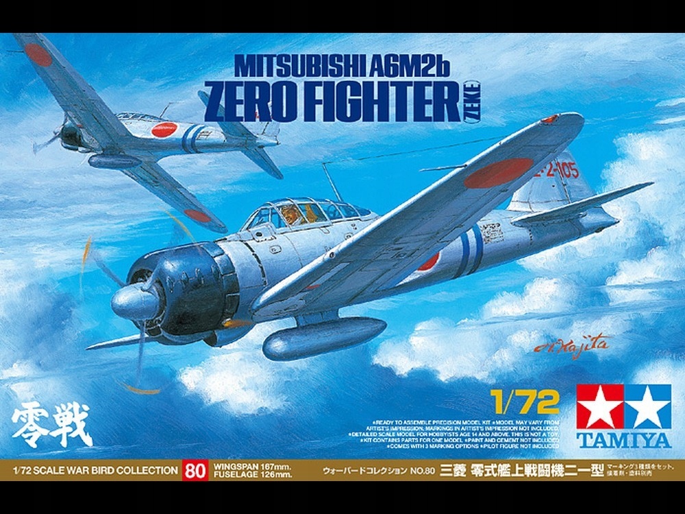 1/72 Mitsubishi A6M2b Zero Fighter Zeke Tamiya 60780
