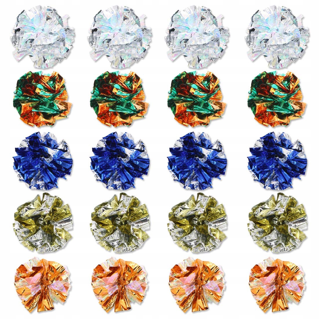 Sada 20 zvrásněných šustících kuliček 6 cm, 5 barev provokuje k