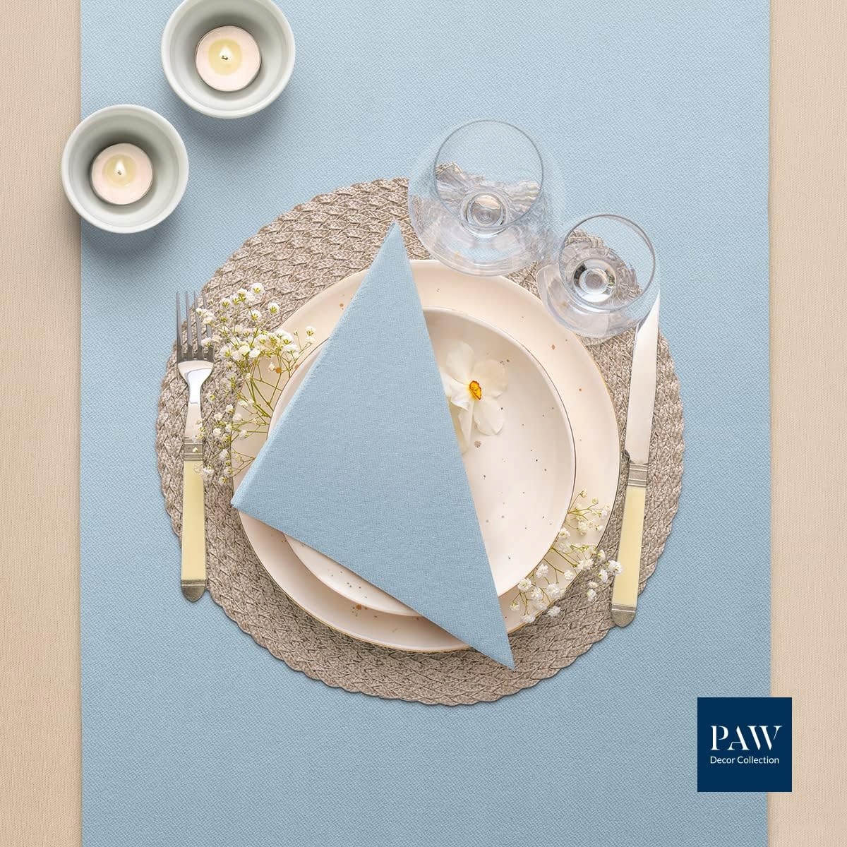 Serwetki Flizelinowe jak z materiału Błękitne 40x40cm 50 sztuk Rodzaj serwetki