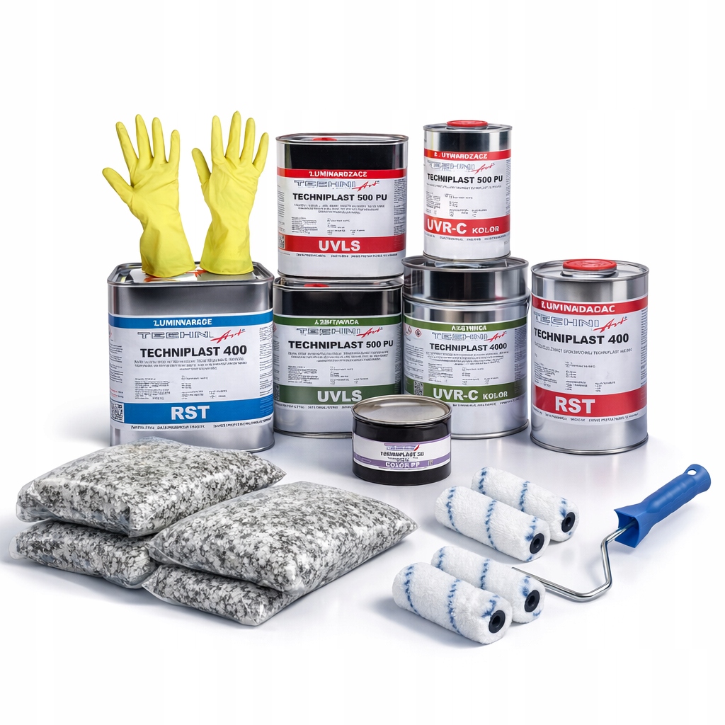 Pryskyřičný systém na balkon 10 m² Vysoký lesk plné krytí okvětními lístky 3 kg