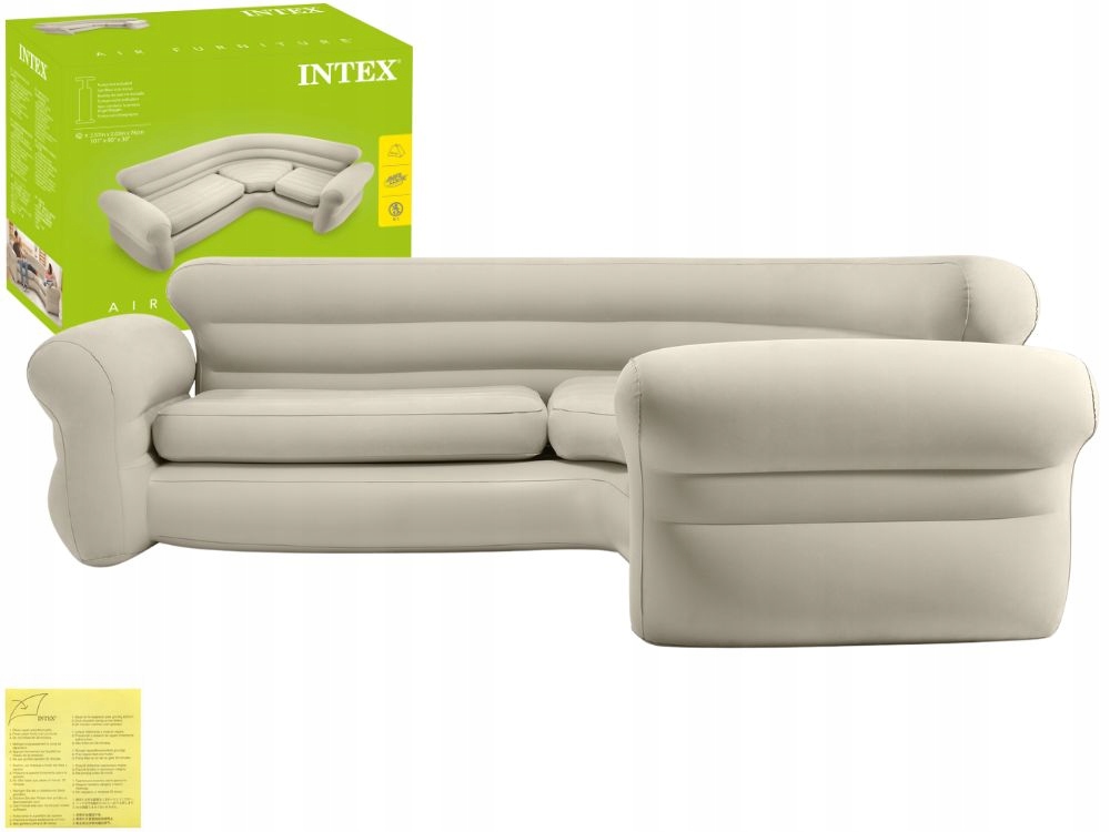 Duży Materac Dmuchany Welurowy Sofa Łóżko 257x203x76 Intex 68575 New 2026