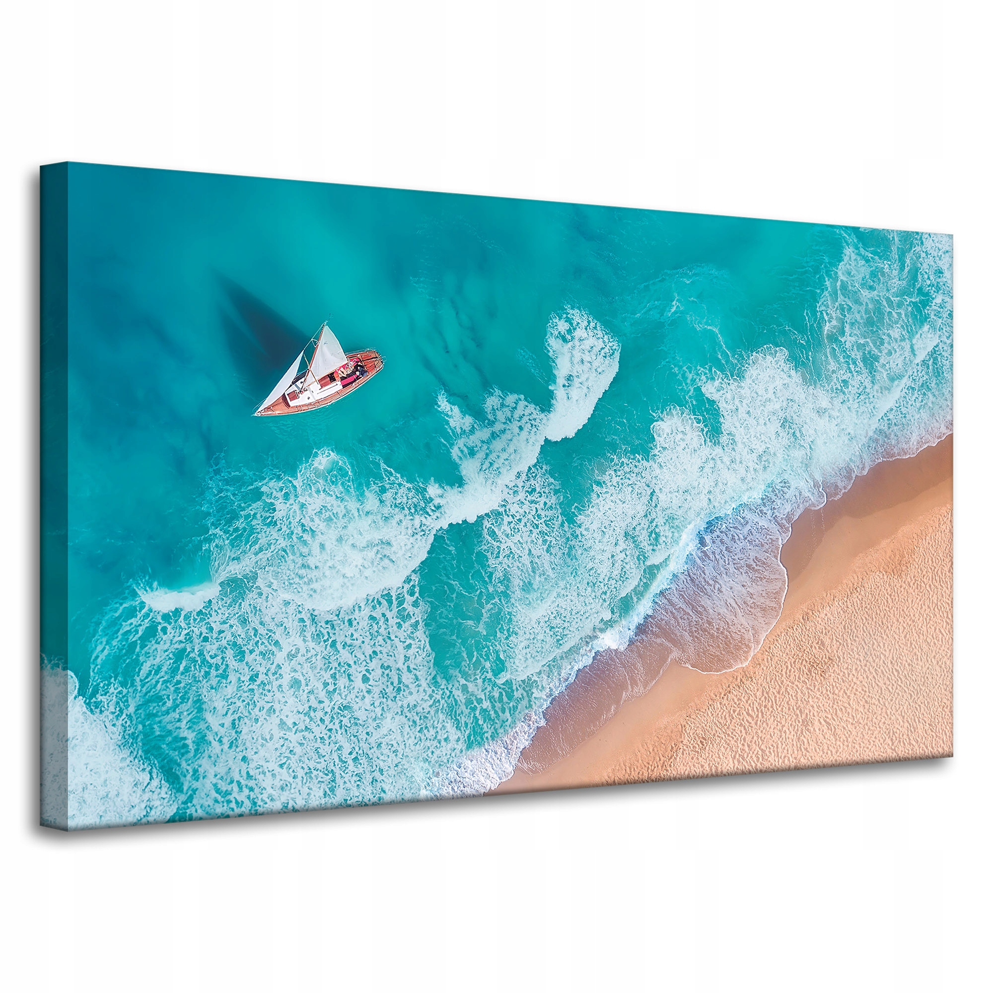 Obraz na plátně Plachetnice Vlny Písek Břeh 100x60 cm Ideální jako dárek