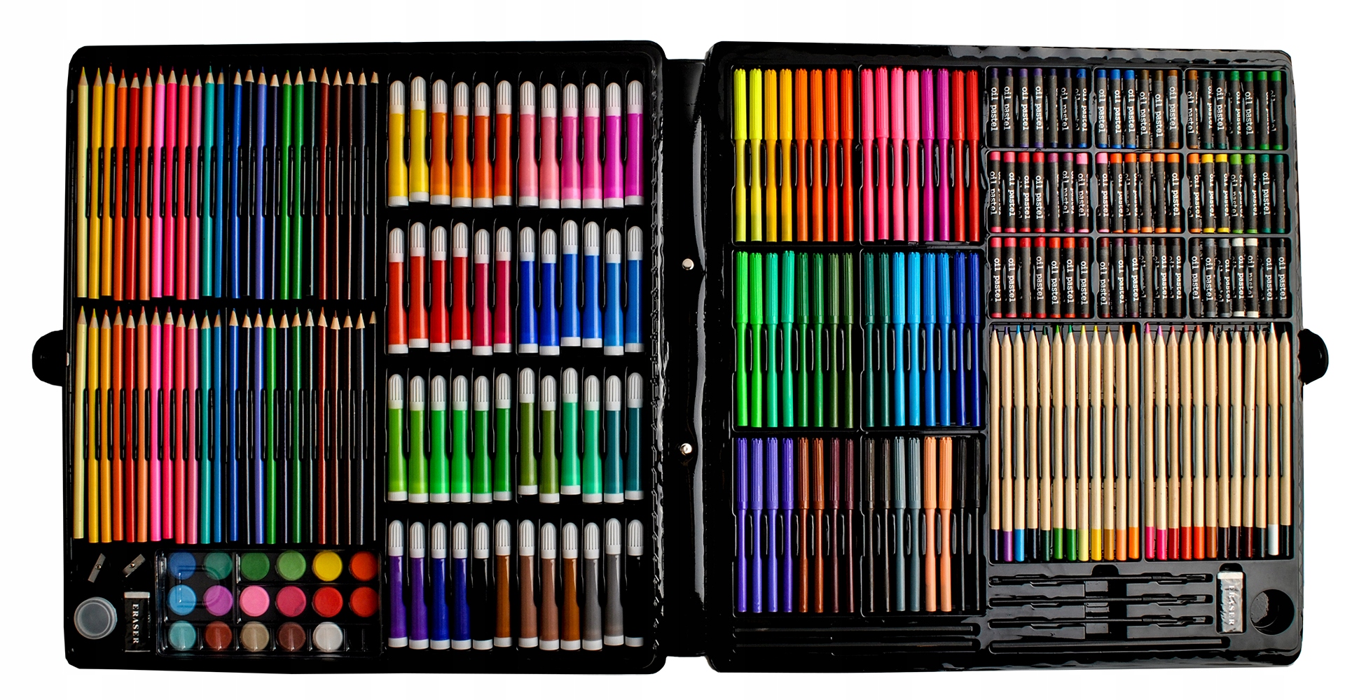 ZESTAW KREDEK DO RYSOWANIA MALOWANIA ARTYSTYCZNY WALIZKA 288 ELEMENTY