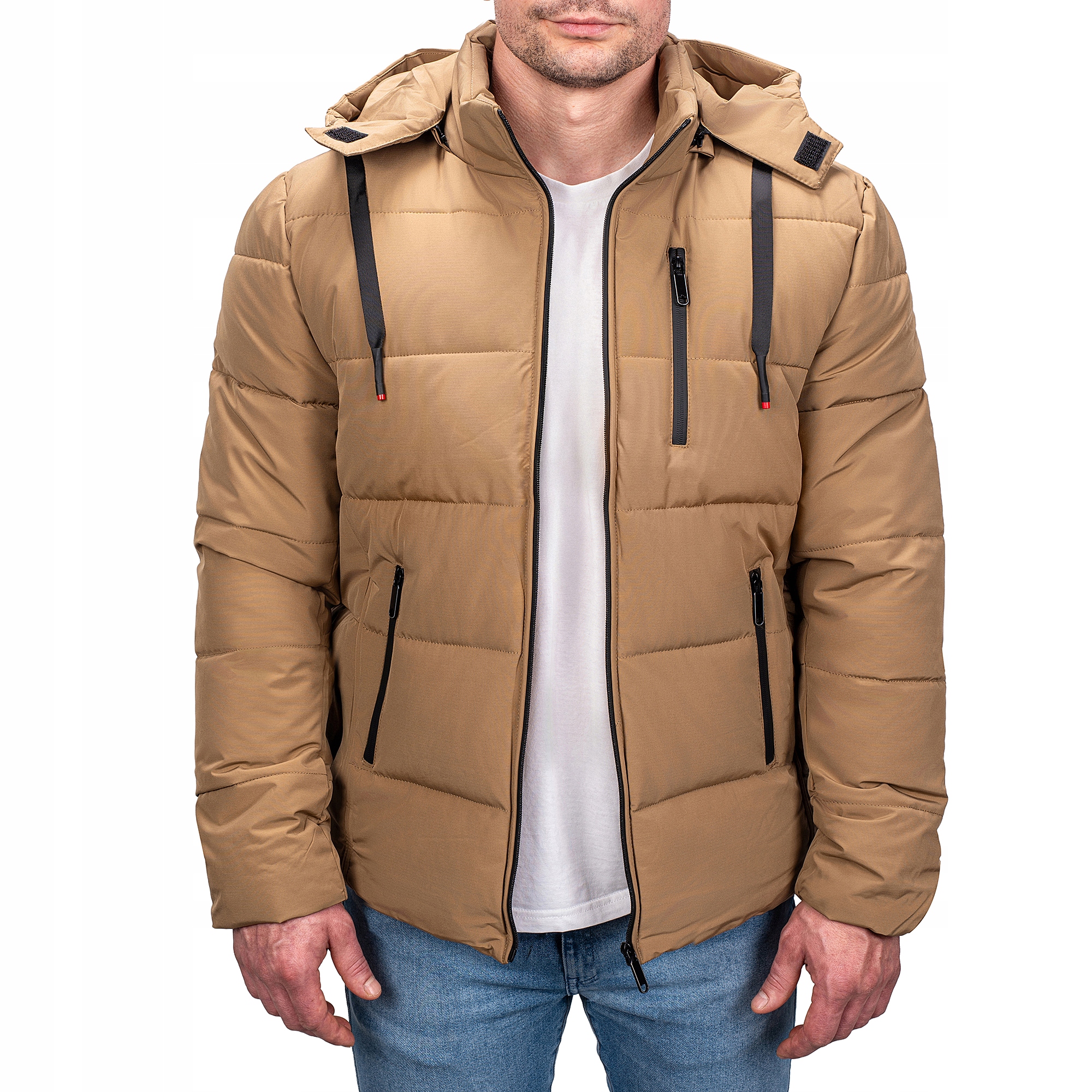 M1295-62 vel. XXL/56 Pánská Zimní Zateplená Prošívaná Bunda S Módní Značkou