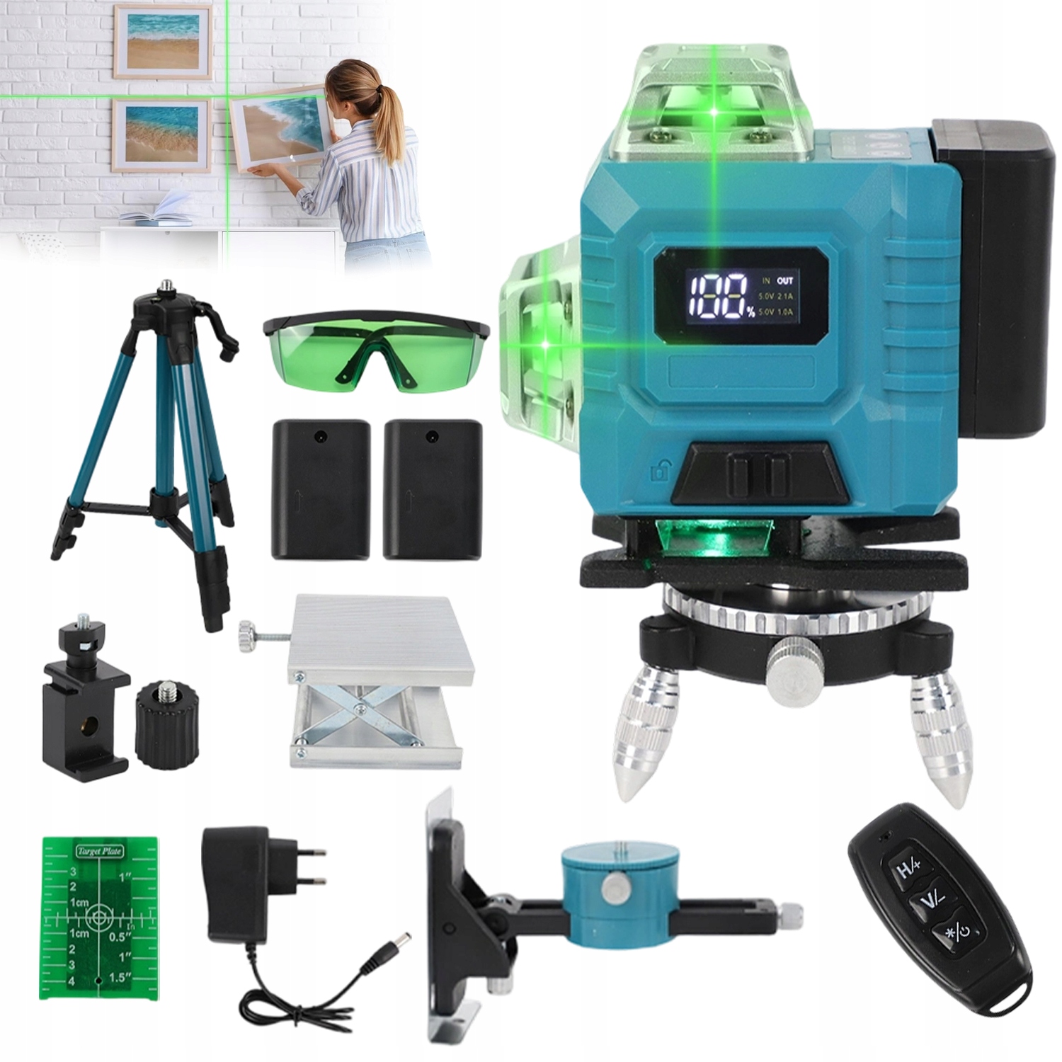 4D Laserová Úroveň S 16 Liniemi A 3 Režimy Kontroly Pro Montáž