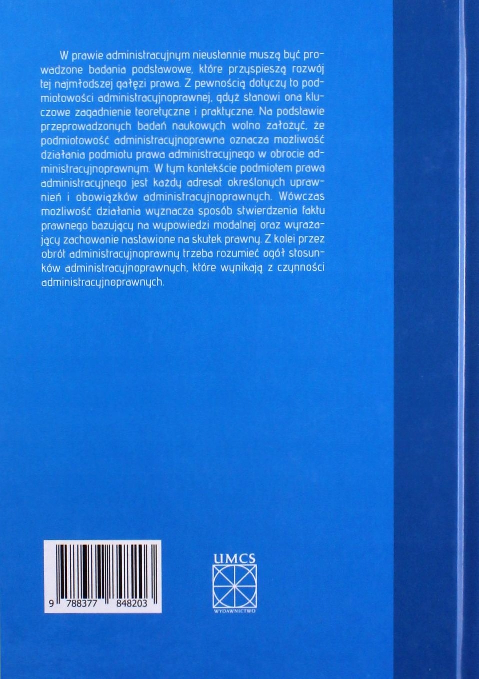 PODMIOTOWOŚĆ ADMINISTRACYJNOPRAWNA - Janusz Niczyporuk (KSIĄŻKA) Stan opakowania oryginalne