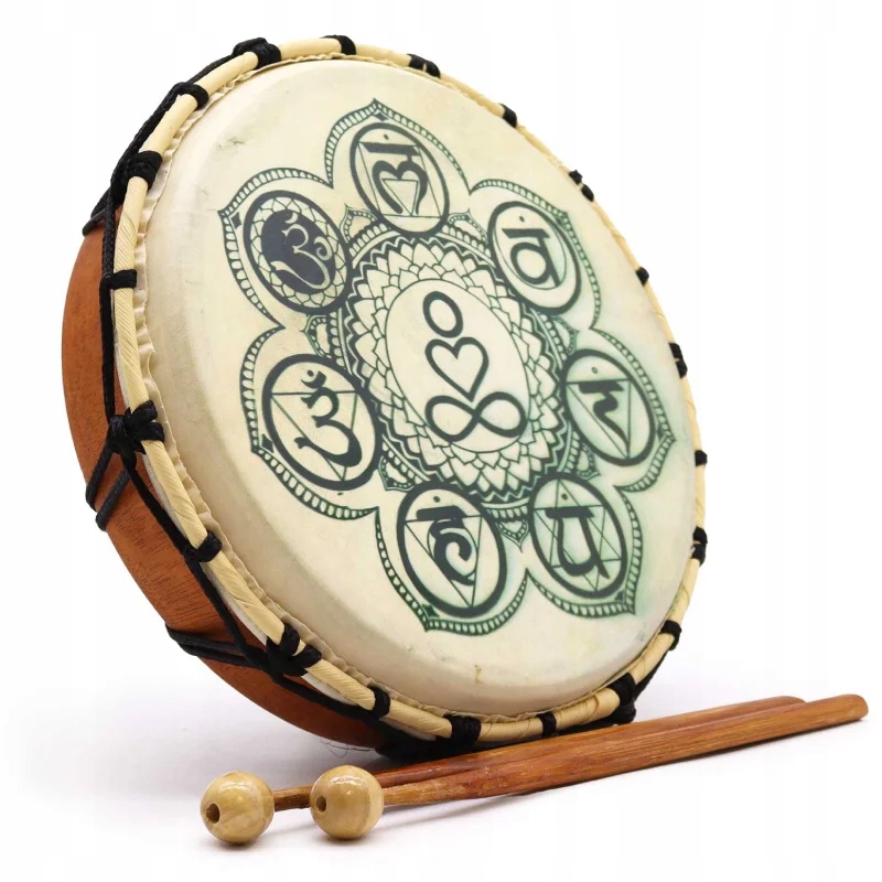 Bęben Szamański z Pałeczkami Czakra 25 cm