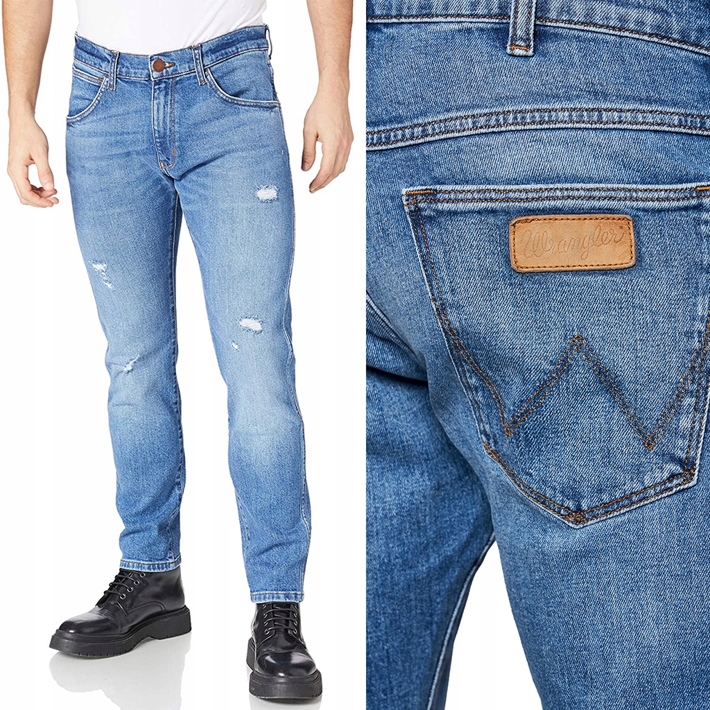 

Wrangler Bryson Cool Cut Dziury Rurki W33 L32