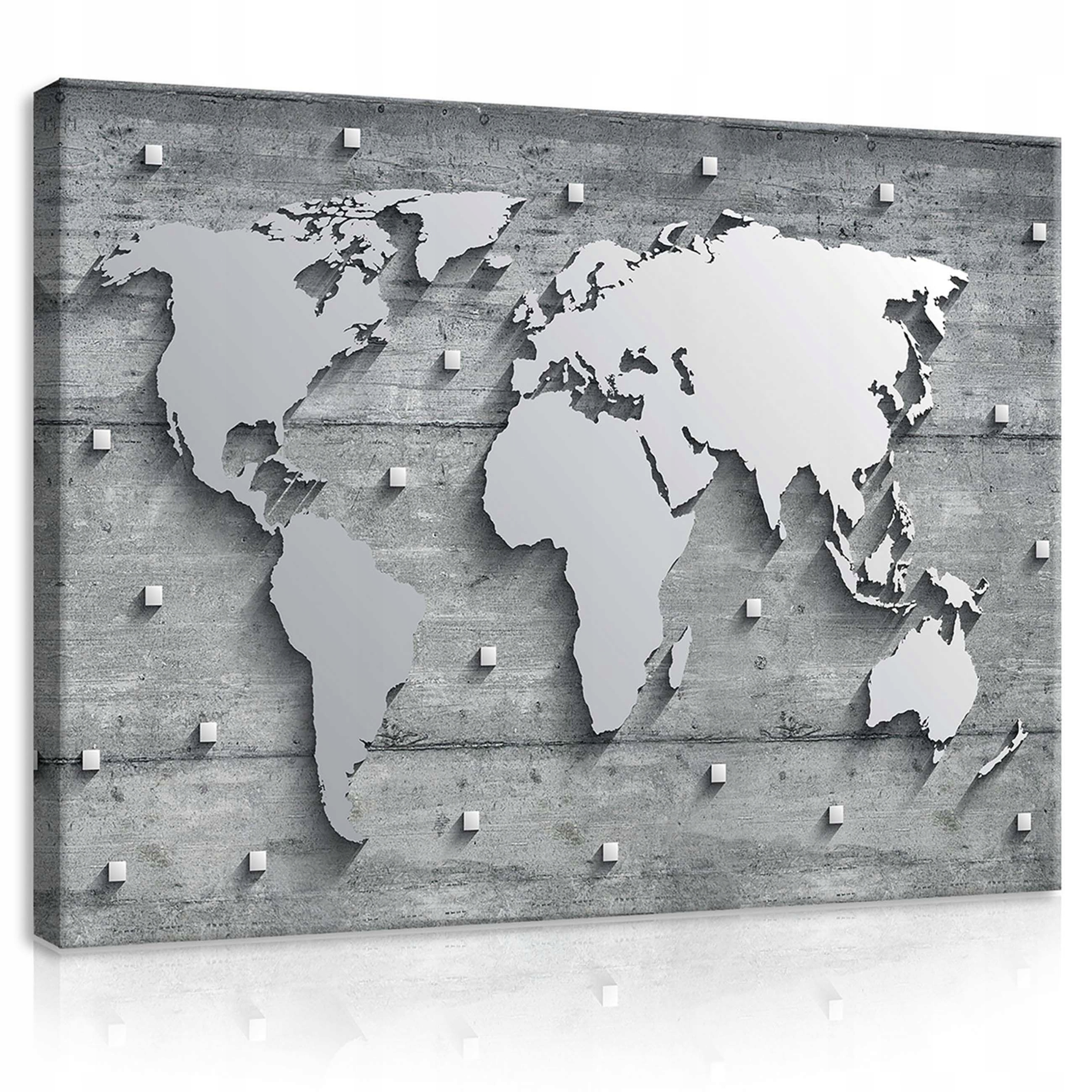 Obraz 100x75 Betonová mapa světa Loft do obývacího pokoje Minimalistická šedá
