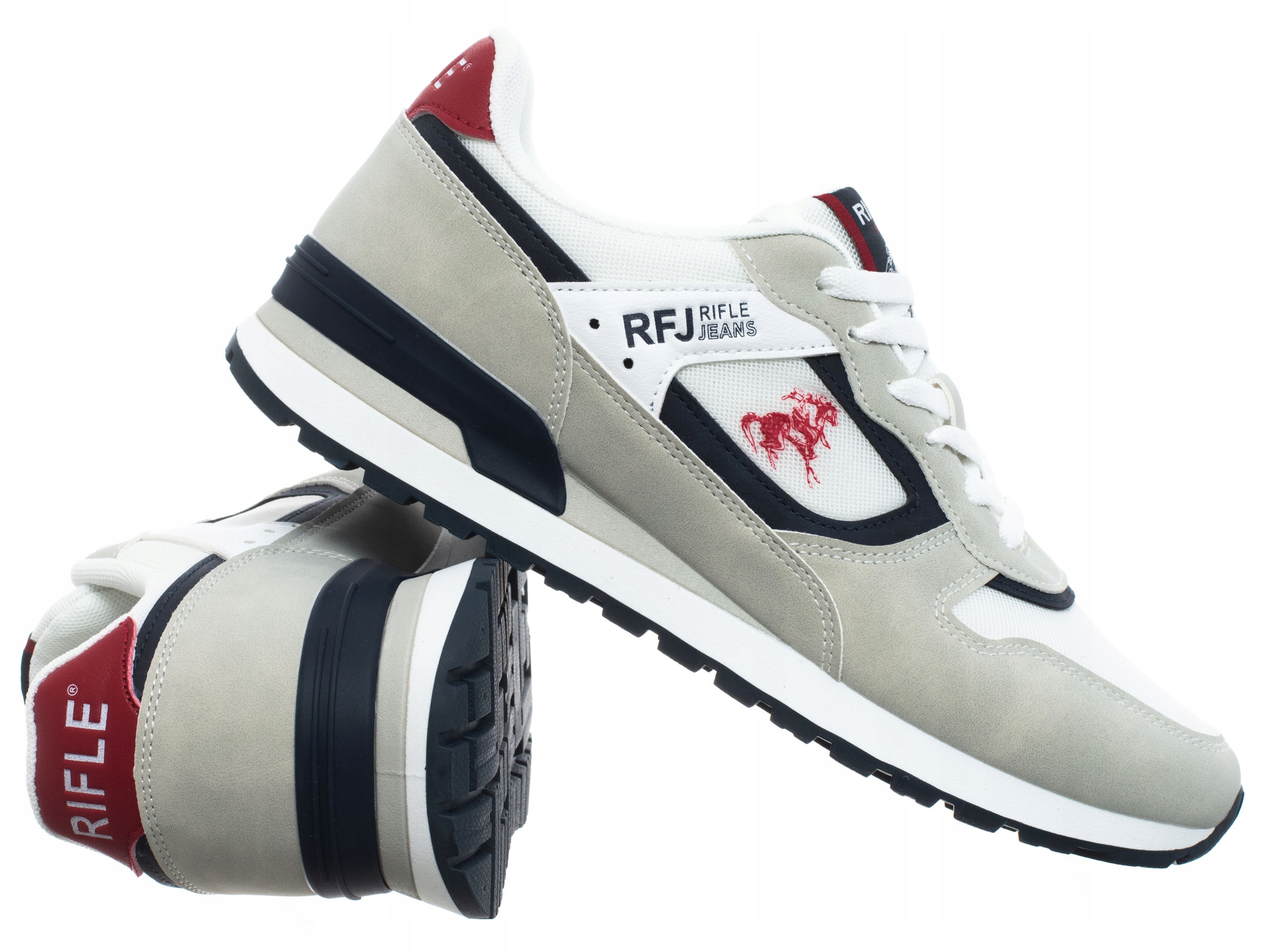 Rifle Jeans Buty Męskie sportowe lekkie białe szare na co dzień