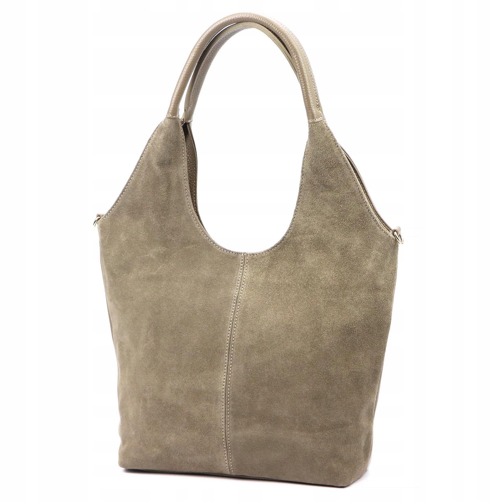 Dámská kožená shopper kabelka taupe, která pojme formát A4 Luka