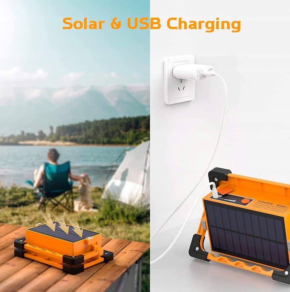 LEDME M LED Solarny PowerBank Lampa LED 2700 Lumen USB Solar Camping Garaż — miniatura 6