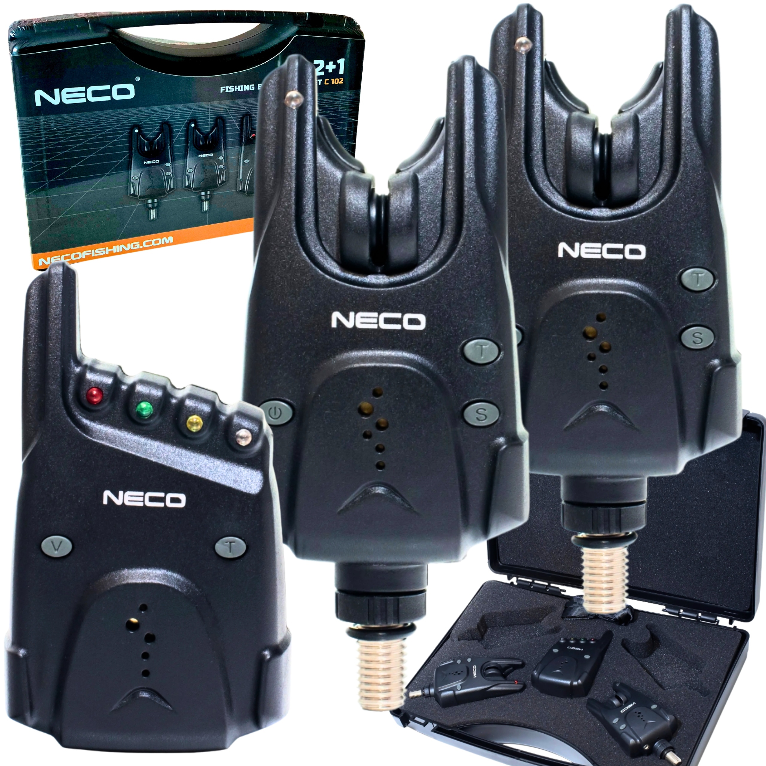 Sygnalizatory Brań 2+1 z Centralką i Walizką Neco C102 Black