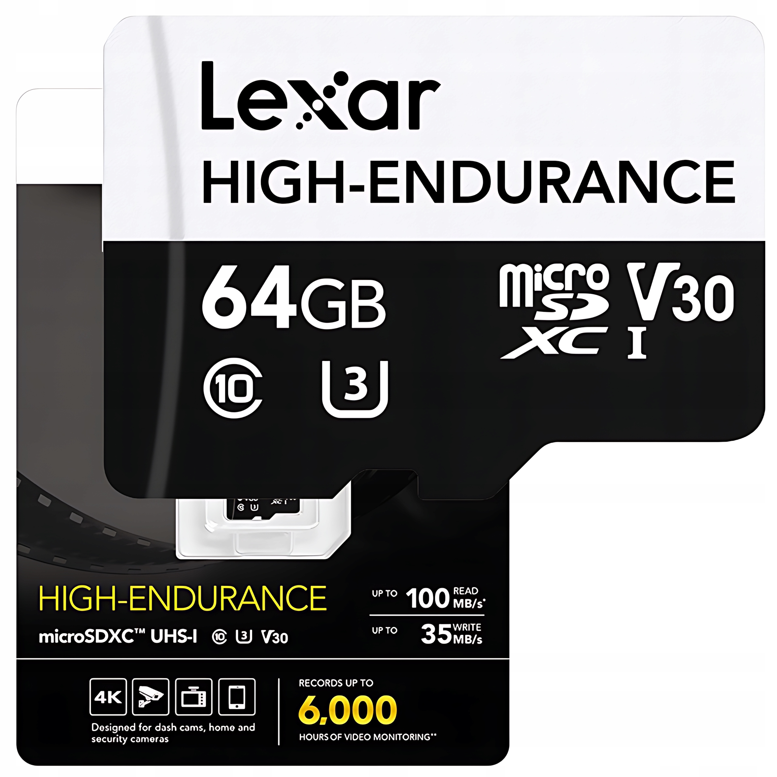 Pamięć Lexar High Endurance Karta Pamięci Micro Sdxc 64GB Uhs-i C10 U3 V30