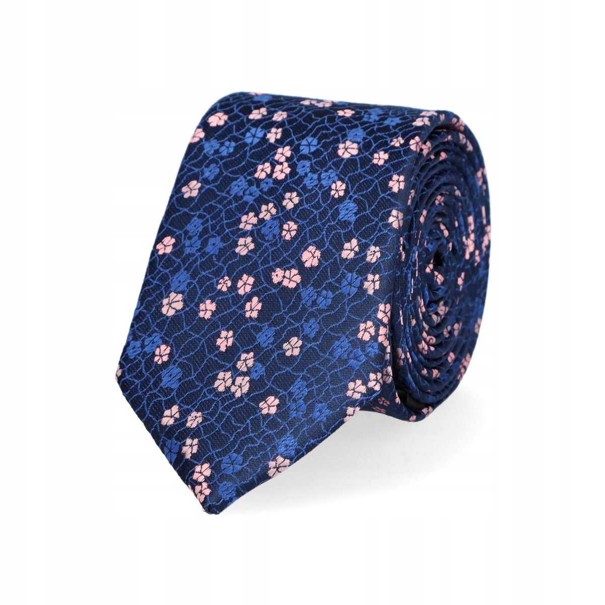 

Krawat Granatowy Wzór w Kwiaty Lancerto M.1148