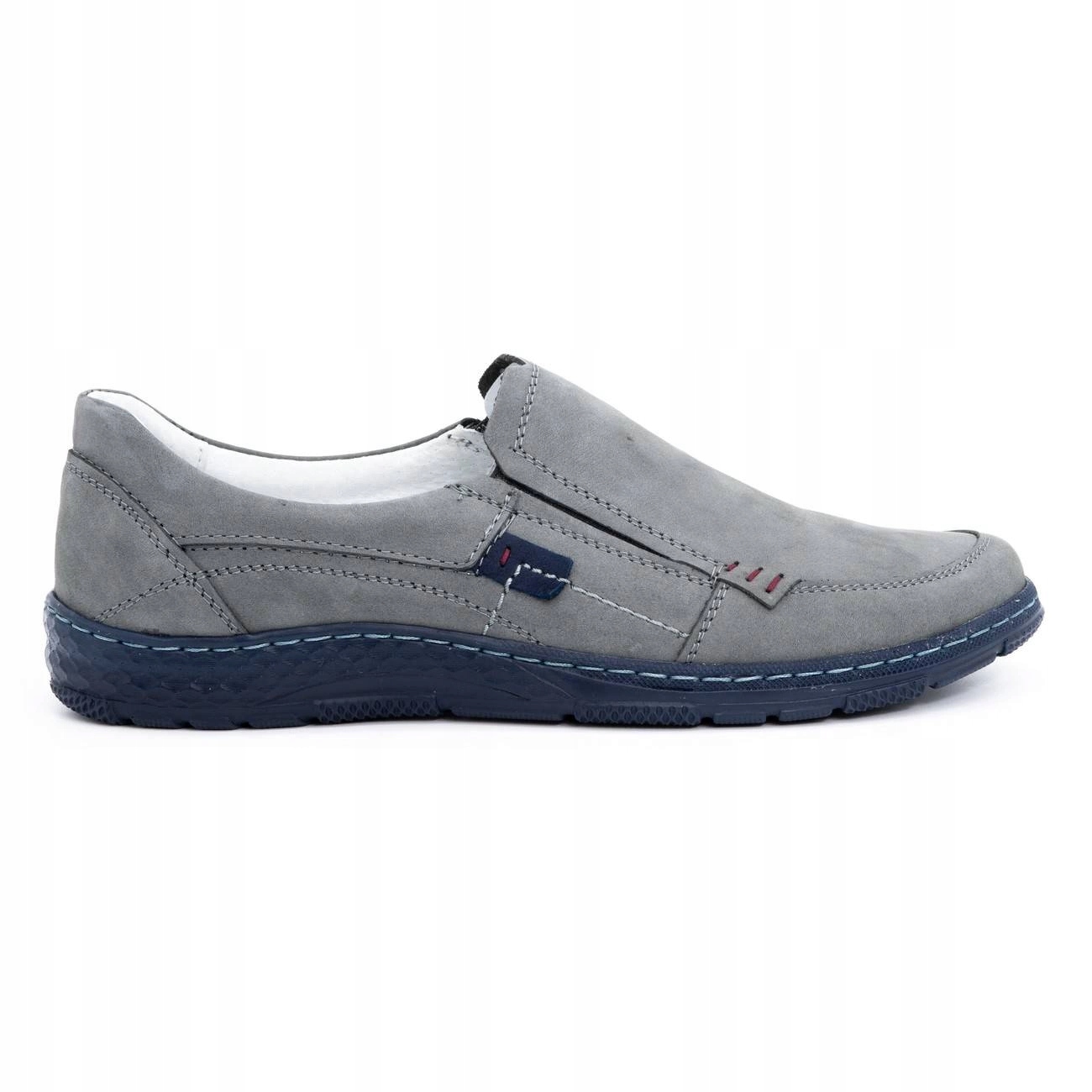 Pánské kožené mokasíny 943MA šedé nazouvací slip on 41