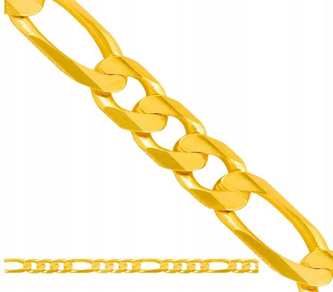 Zlatý řetízek 585 figaro, délka 50 cm, 2,70 g, žluté zlato, módní vazba