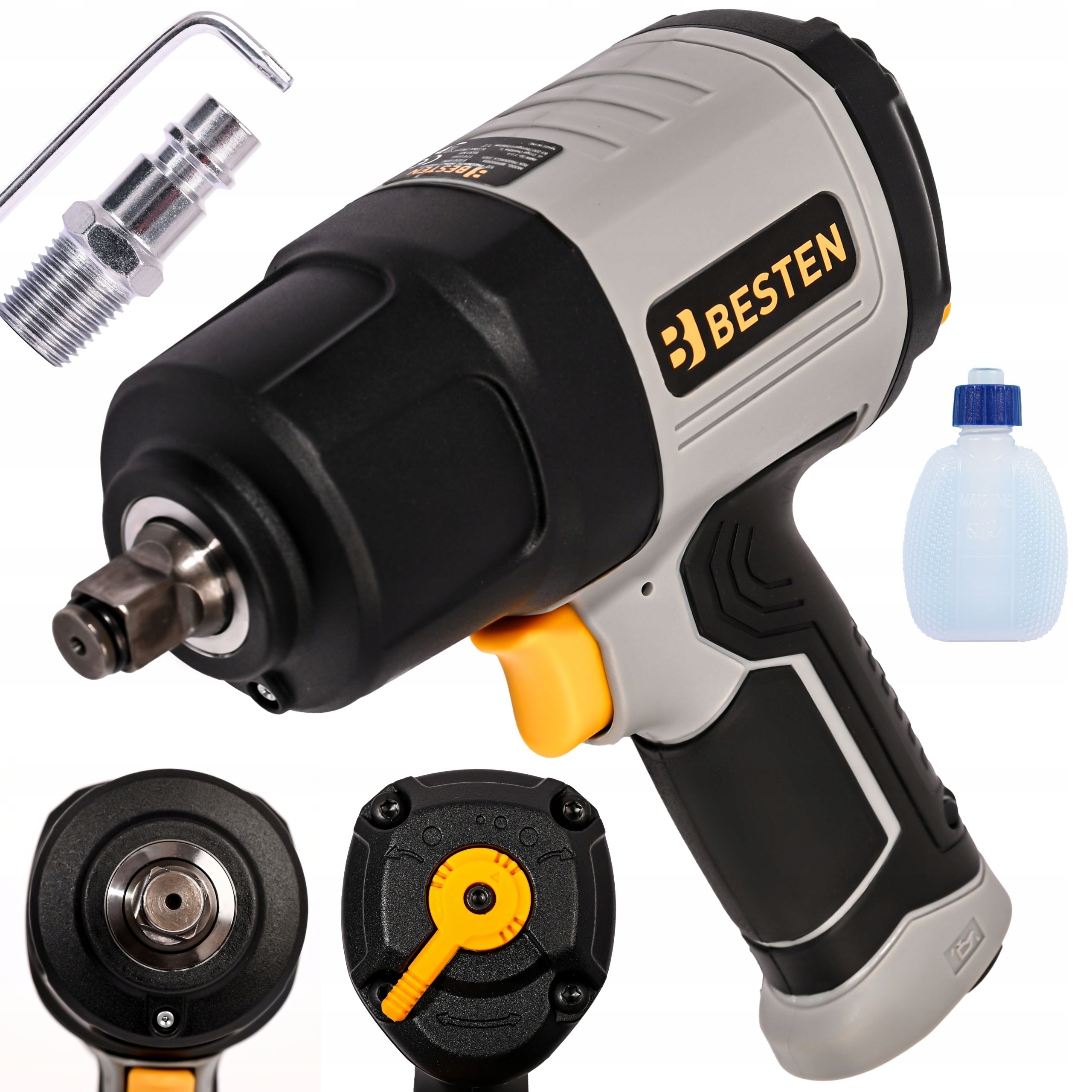 Pneumatický rázový klíč 1650 Nm 1/2 palce pro kola Silný nízkotlaký