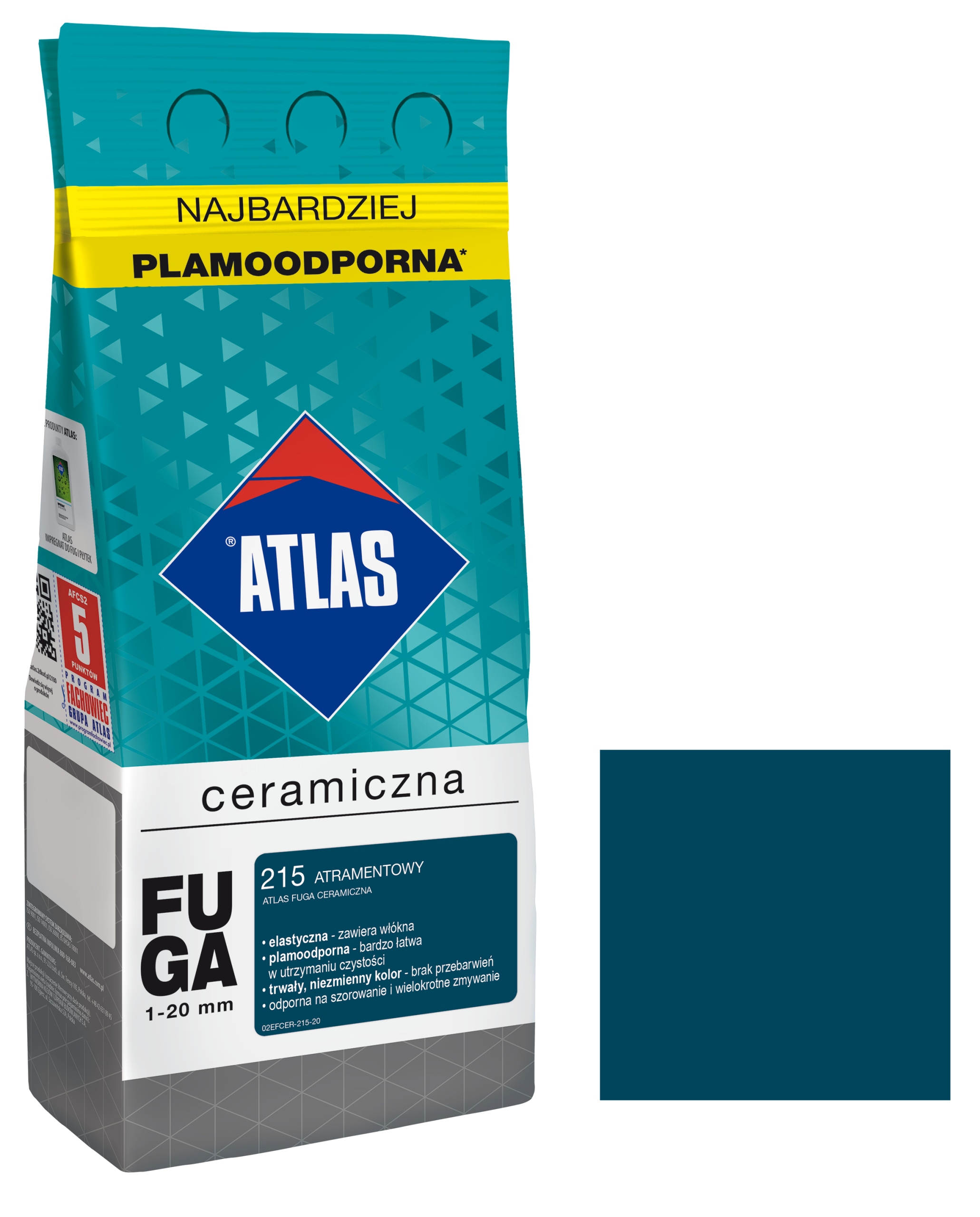 ATLAS FUGA CERAMICZNA ATRAMENTOWY 215 2KG