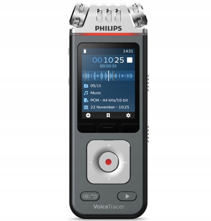 Philips Diktafón DVT6115 Pamäť 8GB, Usb, microSDHC 32GB, 3 Hi-Fi mikrofóny