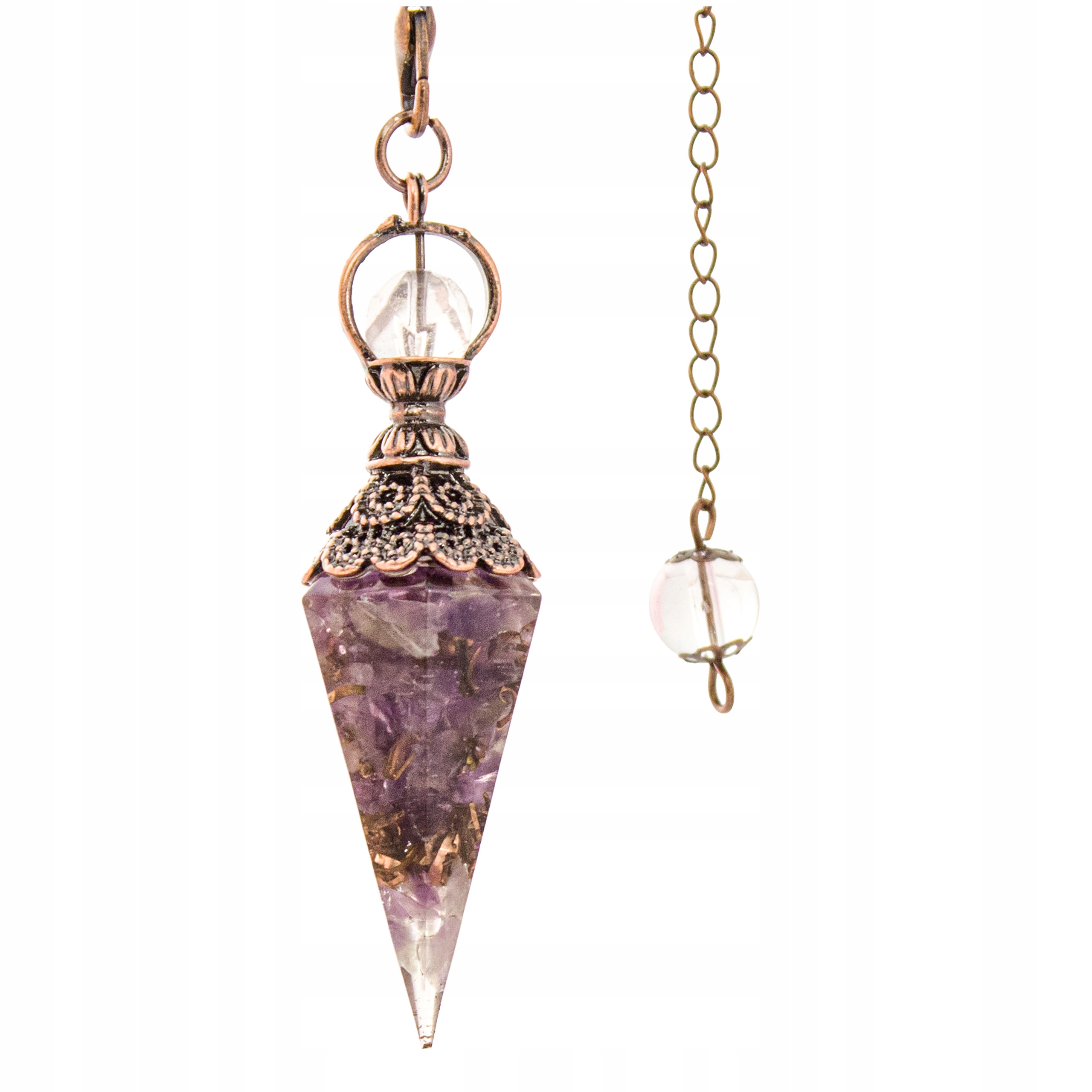 Wahadełko Orgonit Ametyst Miedź 7 Czakr Medytacja Wahadło Radiestezyjne