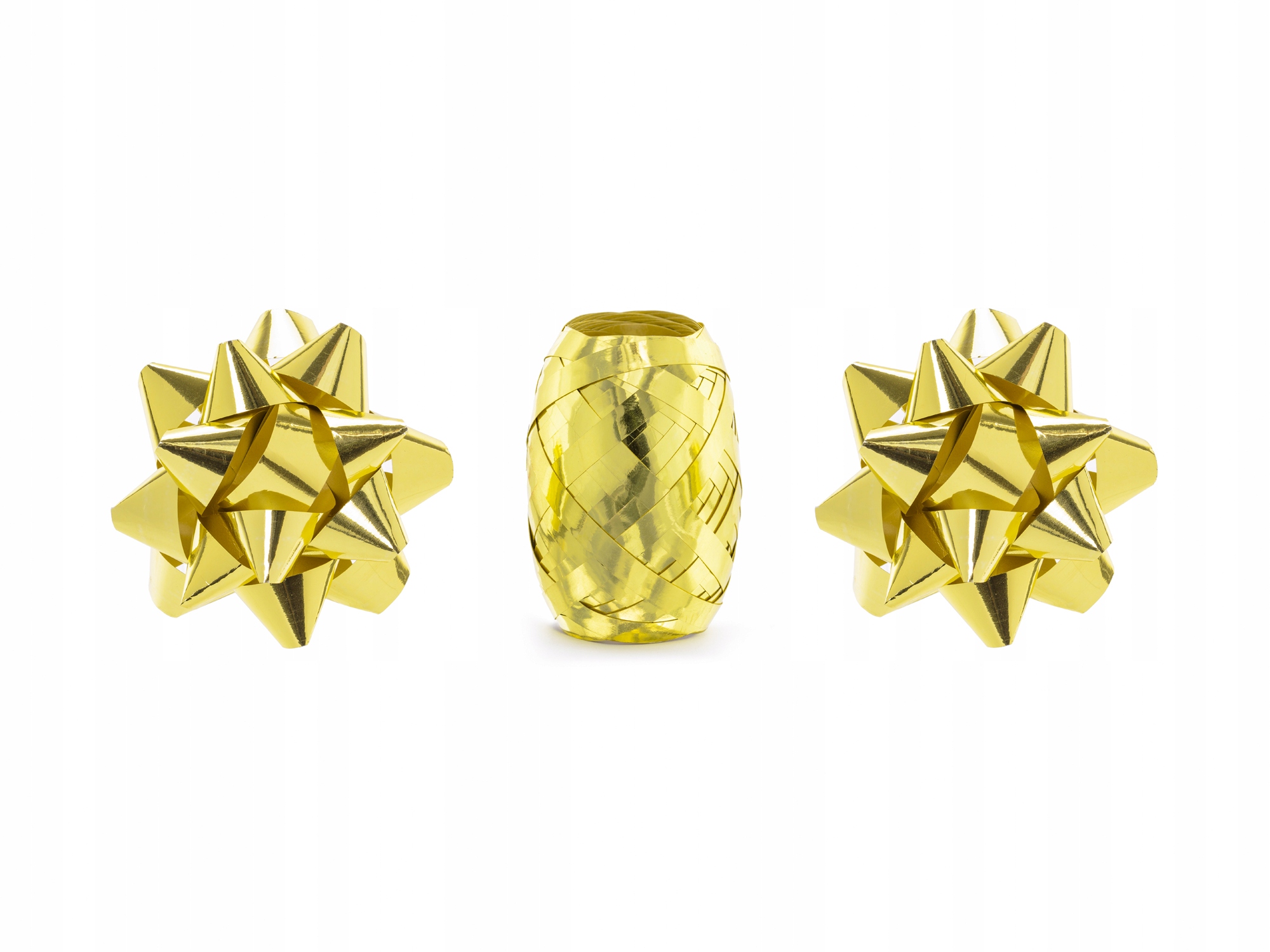 ZESTAW WSTĄŻKA I DWIE GWIAZDKI SREBRNY METAL Marka inna