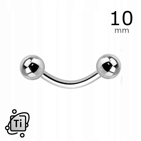 

kolczyk Banan Tytanowy Srebrny 1,6/10/5mm