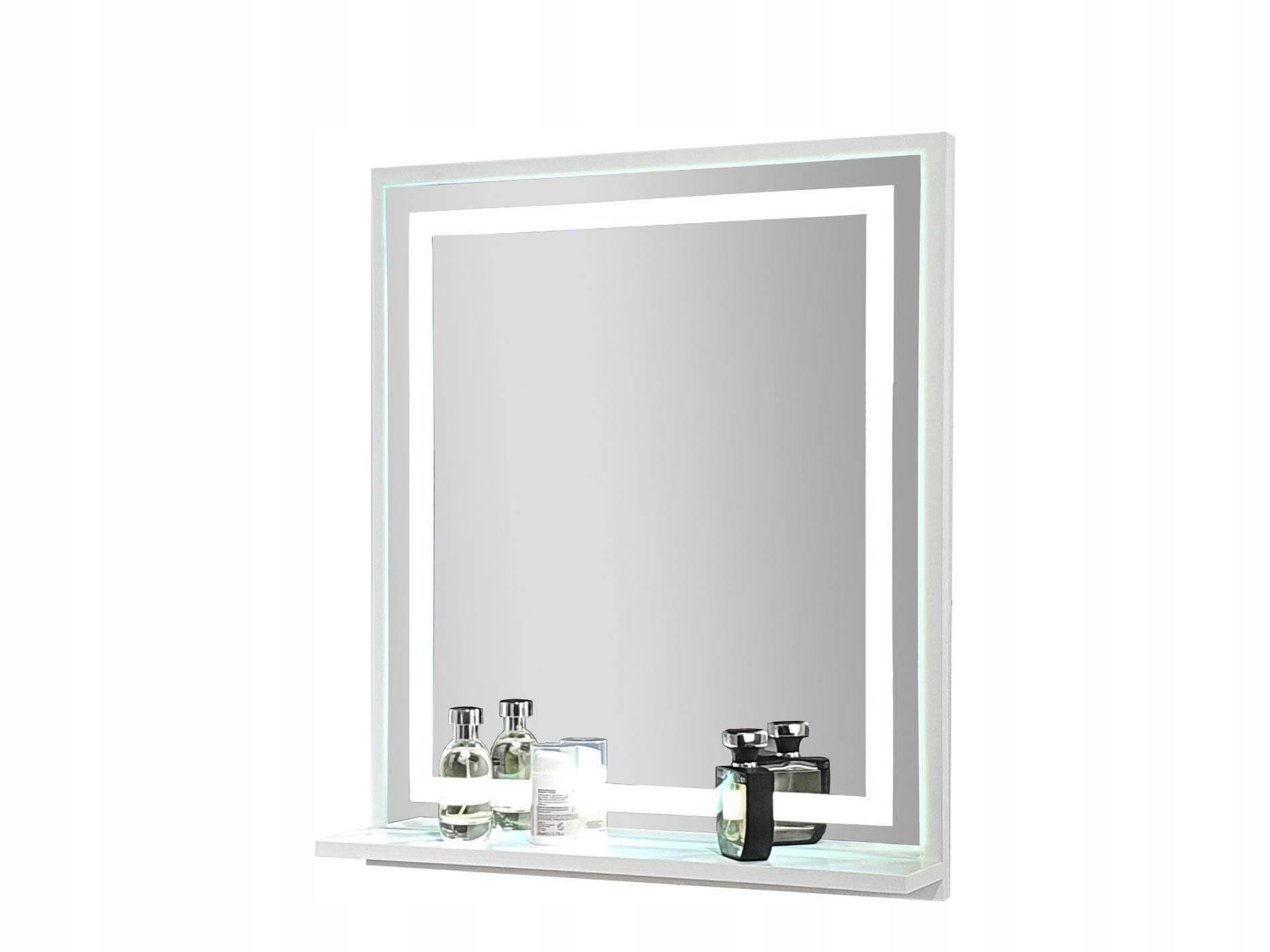 

Lustro łazienkowe Led z półką do łazienki 60x70 cm