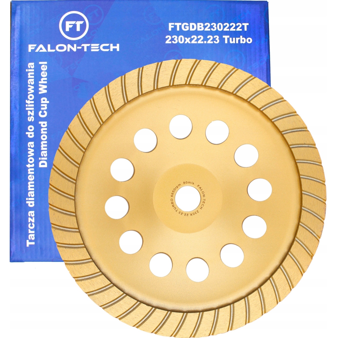Tarcza do szlifowania betonu, Turbo 230x 22,2mm. Falon Tech