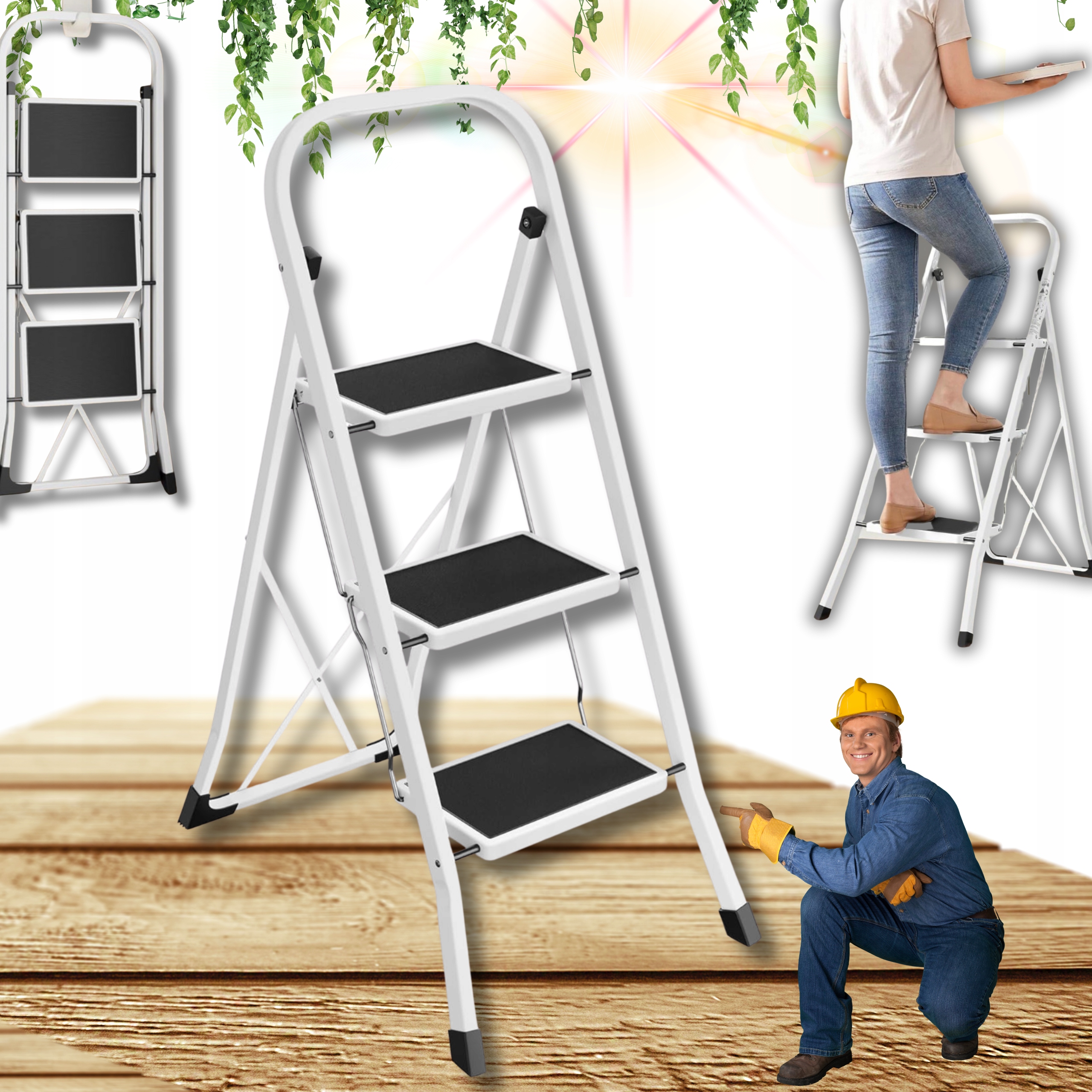 Skladacia Domáca Rebríková Plošina Pre Mobilné Použitie Do Kuchyne, Domu, Schodiska!