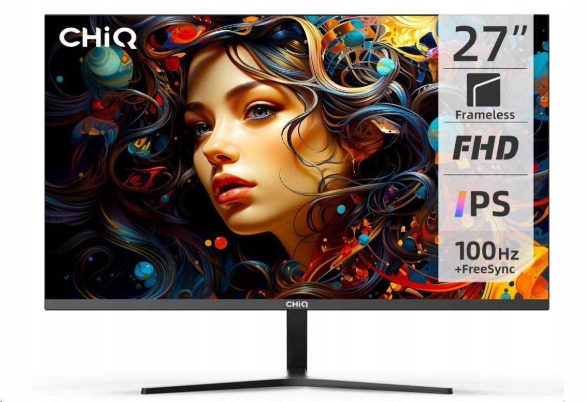 CHiQ 27" UltraSlim monitor 27F650R Fhd 100 Hz Frameless repro čierny
