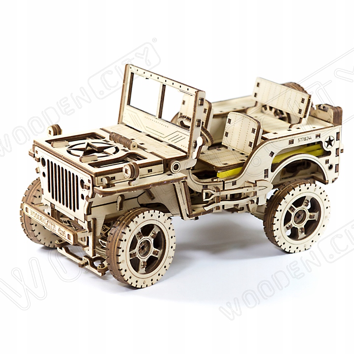 

Wooden City Jeep 4x4 Model Mechaniczny Puzzle 3D