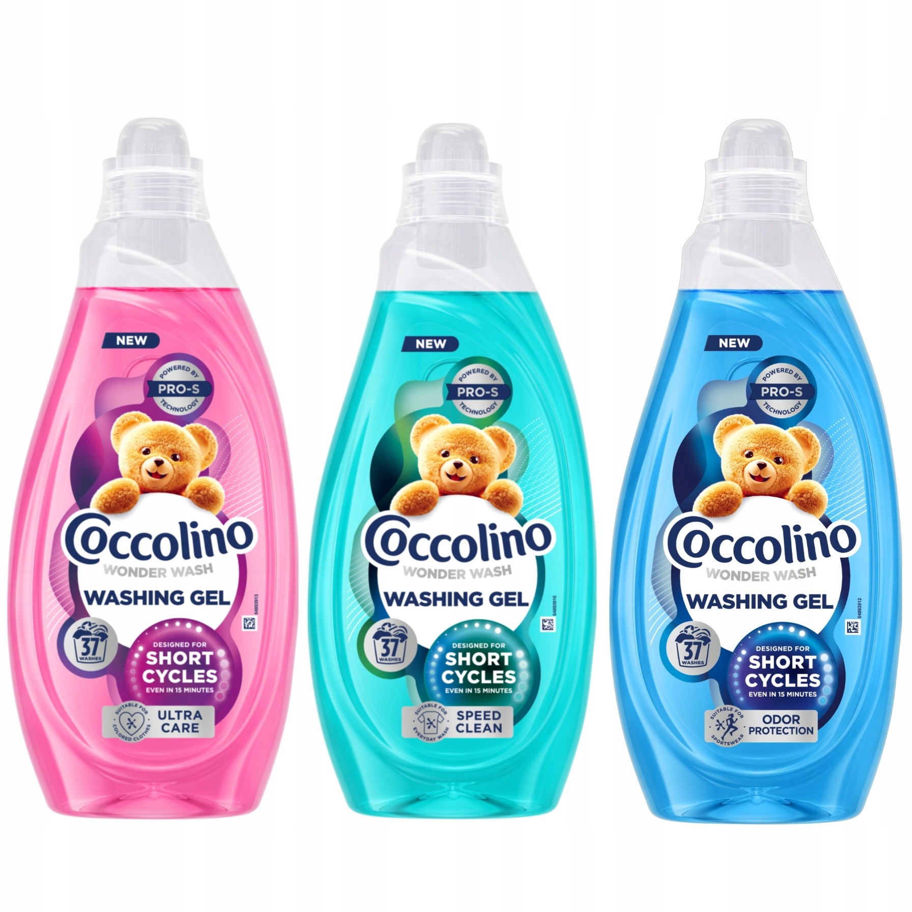 Levně Sada Coccolino Prací Gel Wonder Wash 3x 1,48l MIX