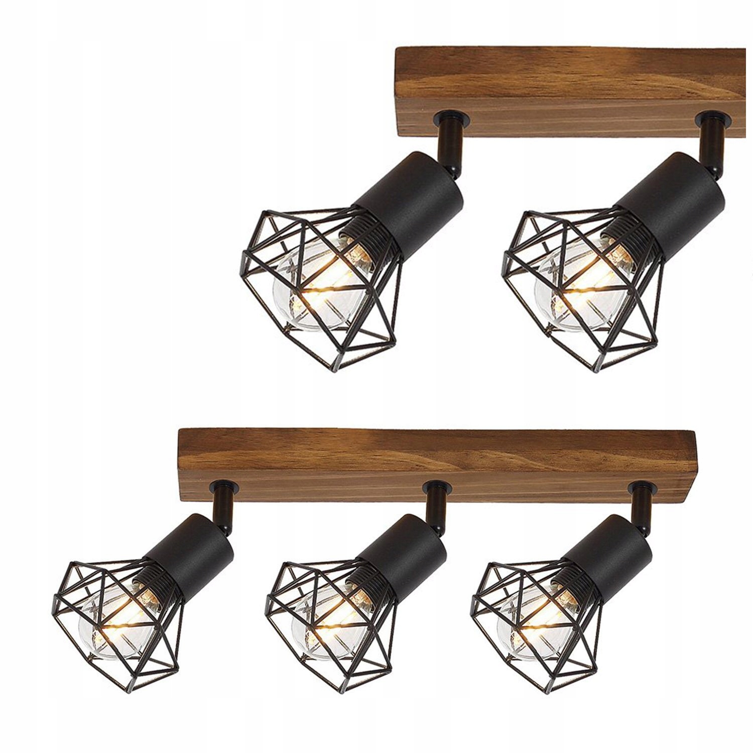 Stropní svítidlo do obývacího pokoje s trojitým reflektorem E14, dřevo Zeus 3139 Rabalux