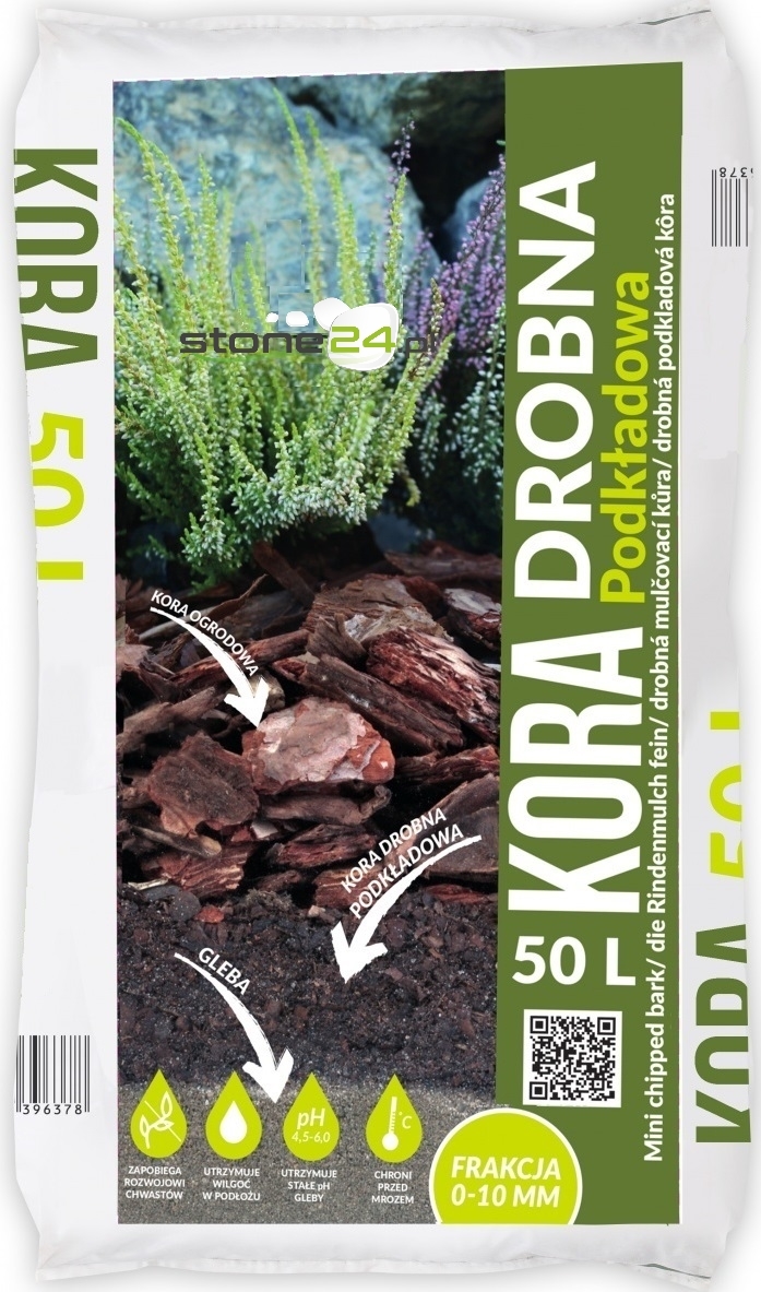 KORA SOSNOWA OGRODOWA DROBNA PODKŁADOWA 50L 0-10mm