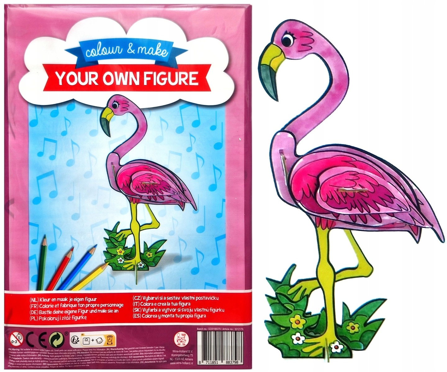 PUZZLE 3D FLAMING DO KOLOROWANIA MODEL ZRÓB TO SAM ZESTAW KREATYWNY DIY