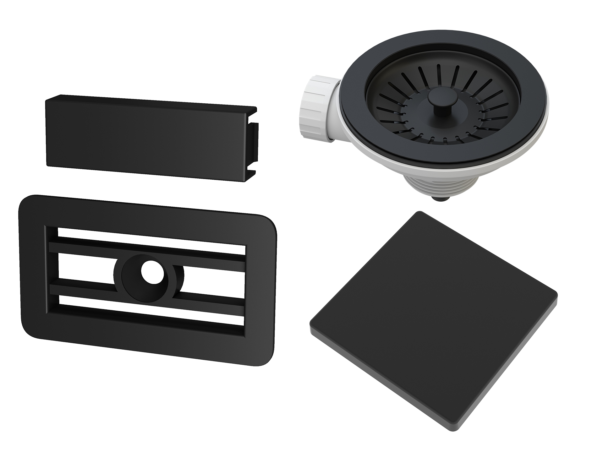 ZLEWOZMYWAK GRANITOWY CZARNY KUCHENNY MASKOWNICA ZAŚLEPKA NOWOCZESNY RENDO Dłuższy bok 81 cm