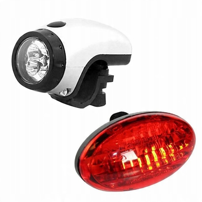

Zestaw lampki rowerowe Led tył przód 2 szt. uchwyt