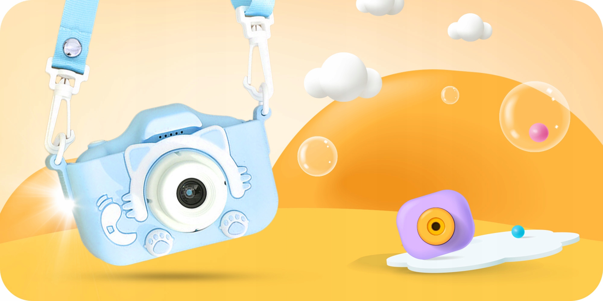 KAMERA DLA DZIECI APARAT FOTOGRAFICZNY KOTEK + KARTA 8GB + SMYCZ ZESTAW EAN (GTIN) 5904541502946