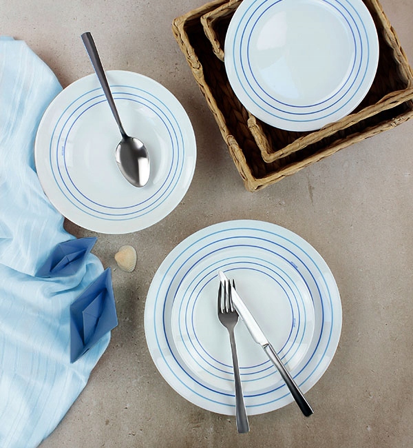 

Arcopal Ring Serwis Obiadowy 6/18 Szkło Paski