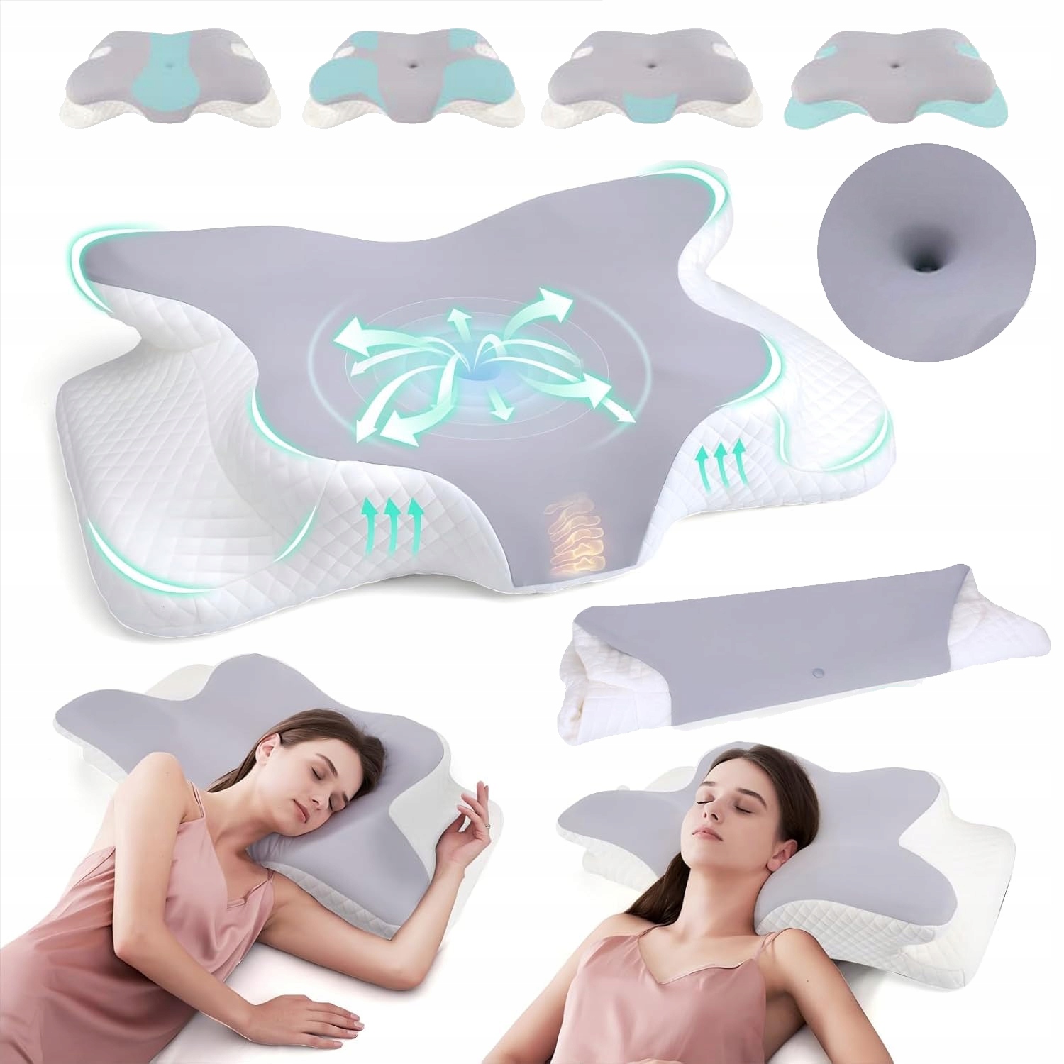 Poduszka Ortopedyczna Pod Głowę Do Spania Profilowana Memory Foam Komfort