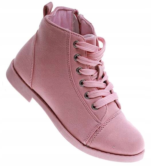 Botki dziewczęce różowe buty na jesień z suwakiem 16813 33