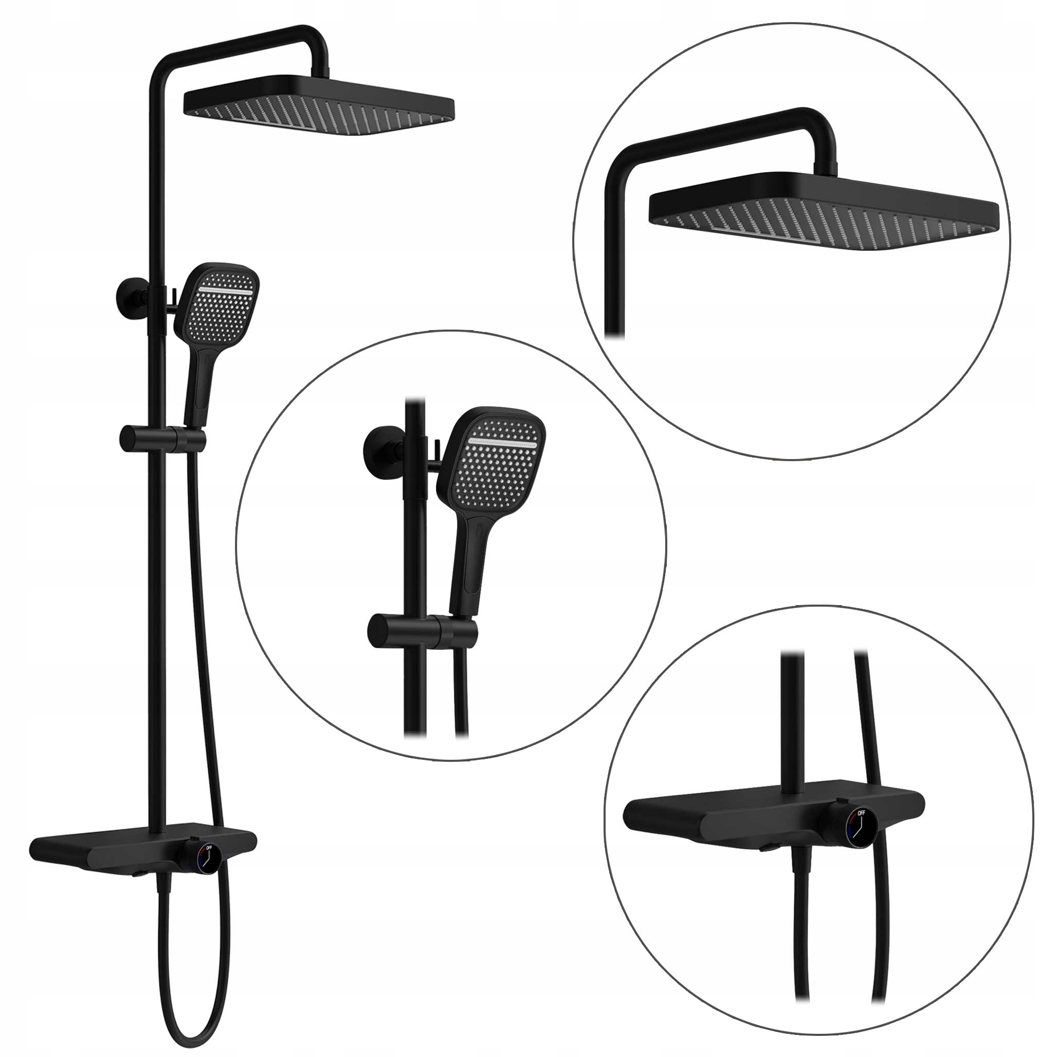 Nástenná sprchová súprava Rea Bari Dažďová sprcha Výtok