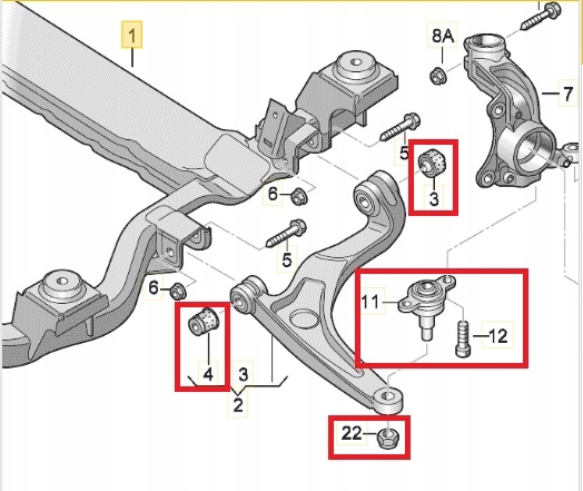 7H0407361A - Втулка важеля управління VW TRANSPORTER T5 MULTIVAN