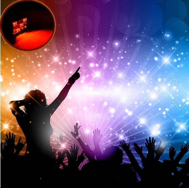 KOLOROFON STROBOSKOP DISCO RGB REFLEKTOR DYSKOTEKOWY 12LED CZUJNIK DŹWIĘKU Model STROBE PANEL