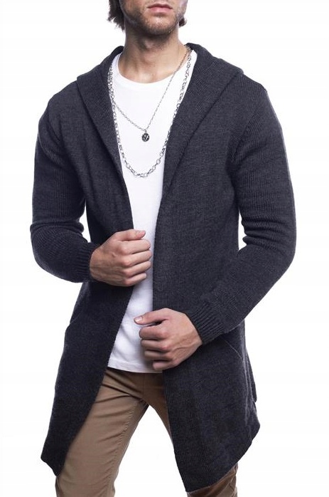 Kardigan s kapucí Přehozový svetr Mikina Kabát