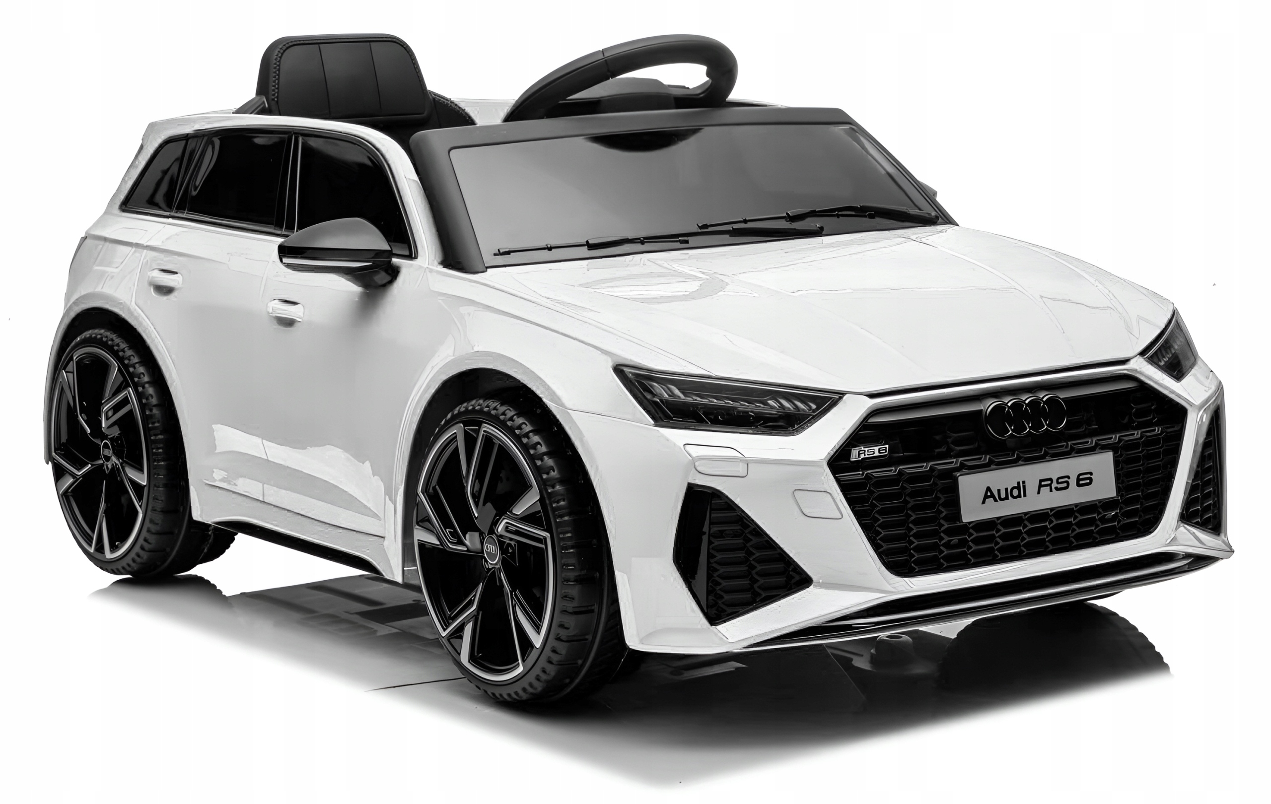 Auto akumulator 4x4 100W skóra pilot EVA samochód dzieci AUDI RS6 biały