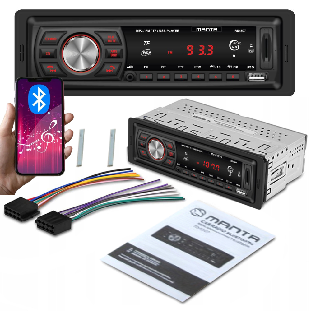 

Radio Samochodowe Bluetooth 1-DIN Usb Aux Sd Manta